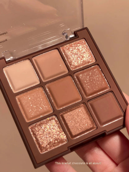 Chocolate Jiugongge Grid Earth Color Pure Nude Makeup Eye Shadow Plate